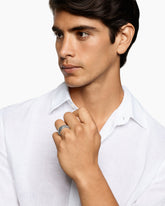 Chevron Band Ring in Sterling Silver, 8mm